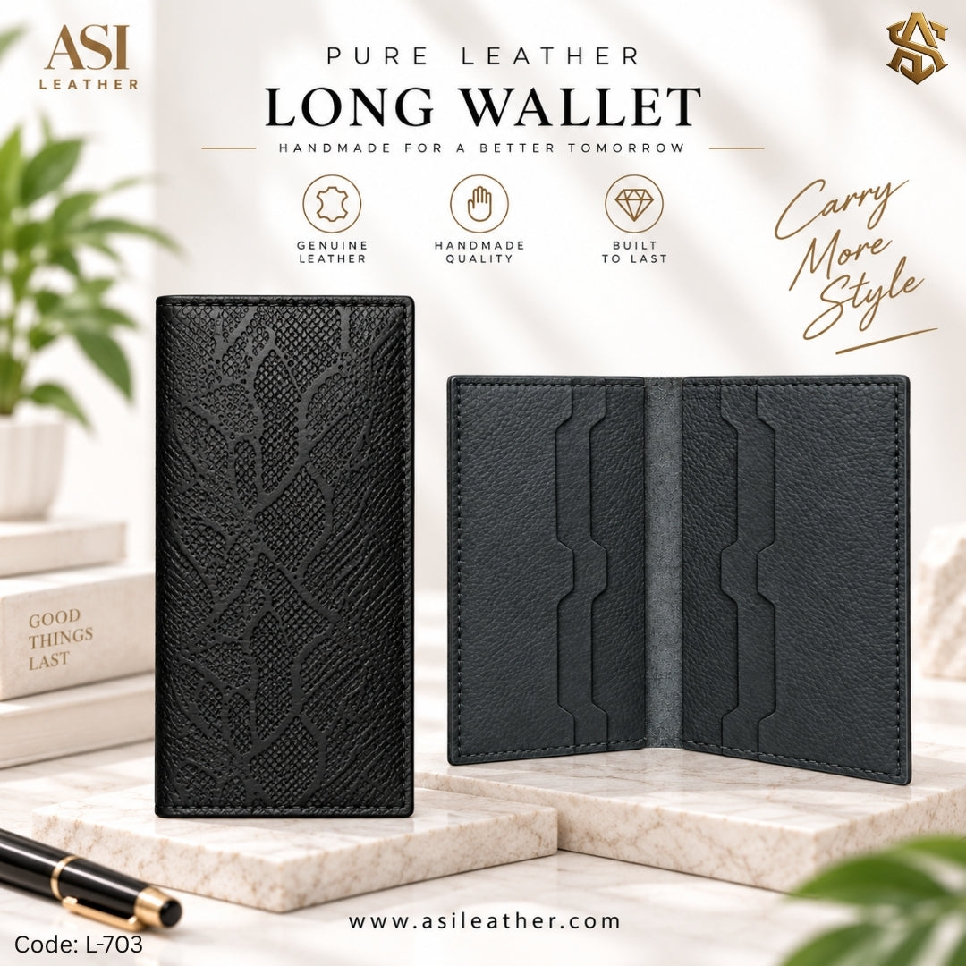 Python Textured Genuine Leather Long Wallet L:703