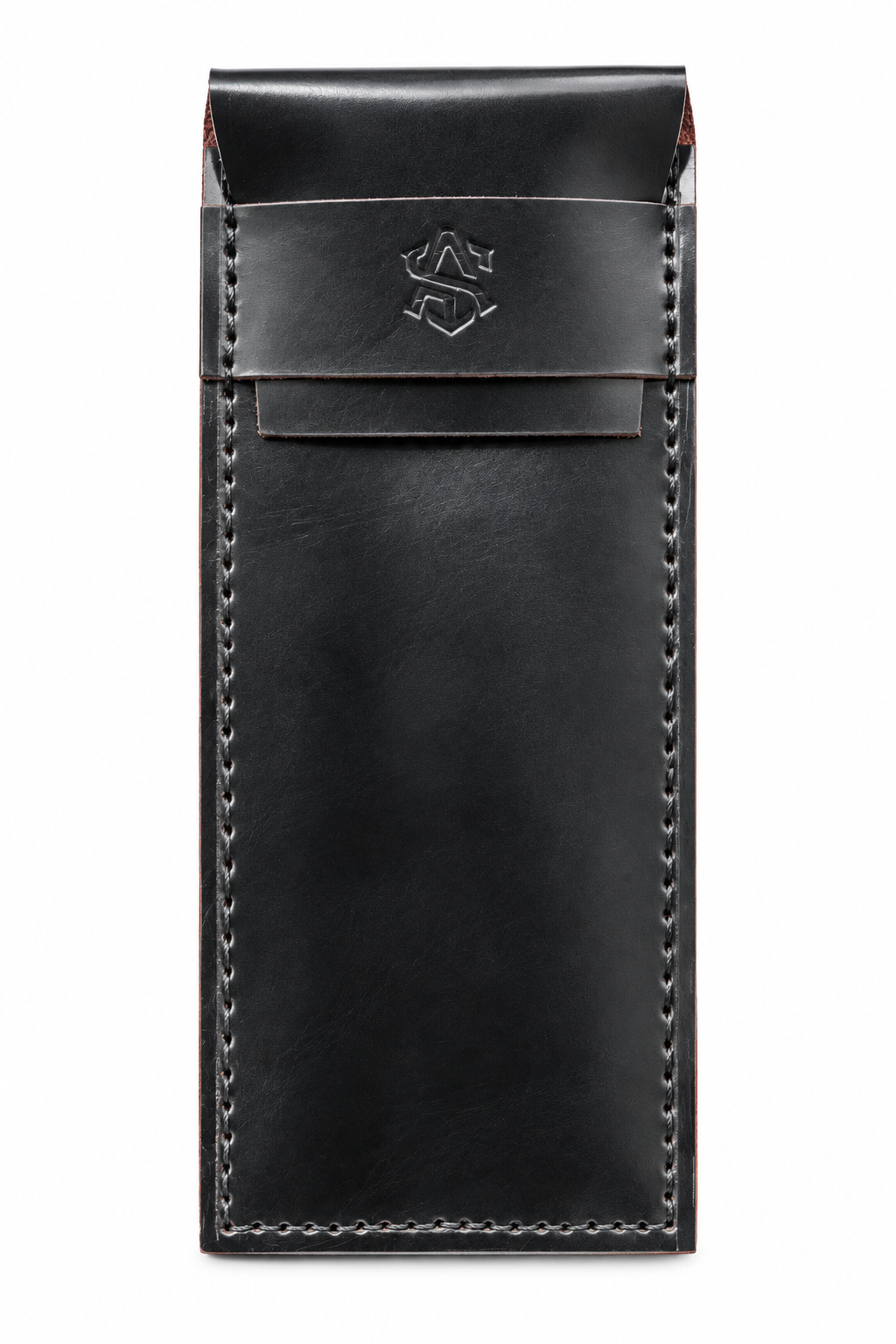Handcrafted Glasses Cover Genuine Leather Black G:800