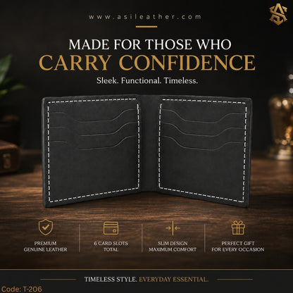 Soft Premium Genuine Leather Bi-Fold Wallet T:206