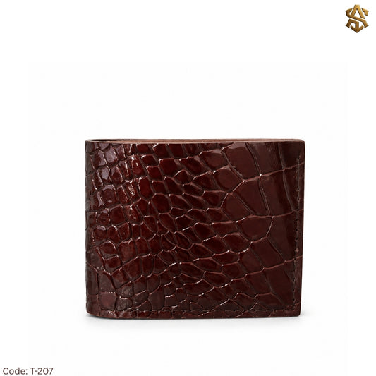 Crocodile Textured Genuine Leather Bi-Fold Wallet T:207