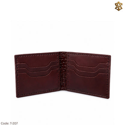 Crocodile Textured Genuine Leather Bi-Fold Wallet T:207