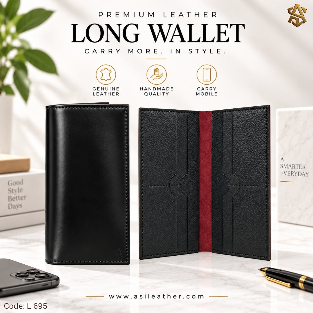 Genuine Leather Long Wallet L:695