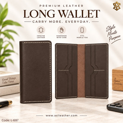 Genuine Leather Long Wallet L:697