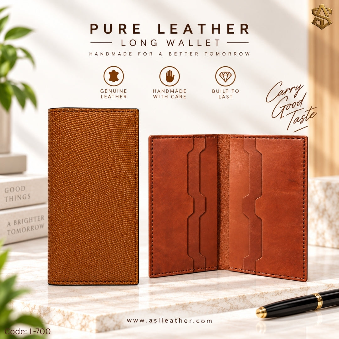Snake Textured Genuine Leather Long Wallet L:700