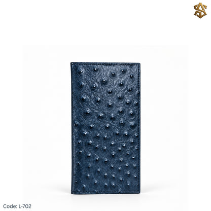 Ostrich Textured Genuine Leather Long Wallet L:702