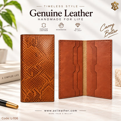 Python Textured Genuine Leather Long Wallet L:706