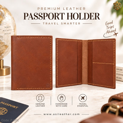Crazzy Hourse Pullup Genuine Leather passport Wallet P:501