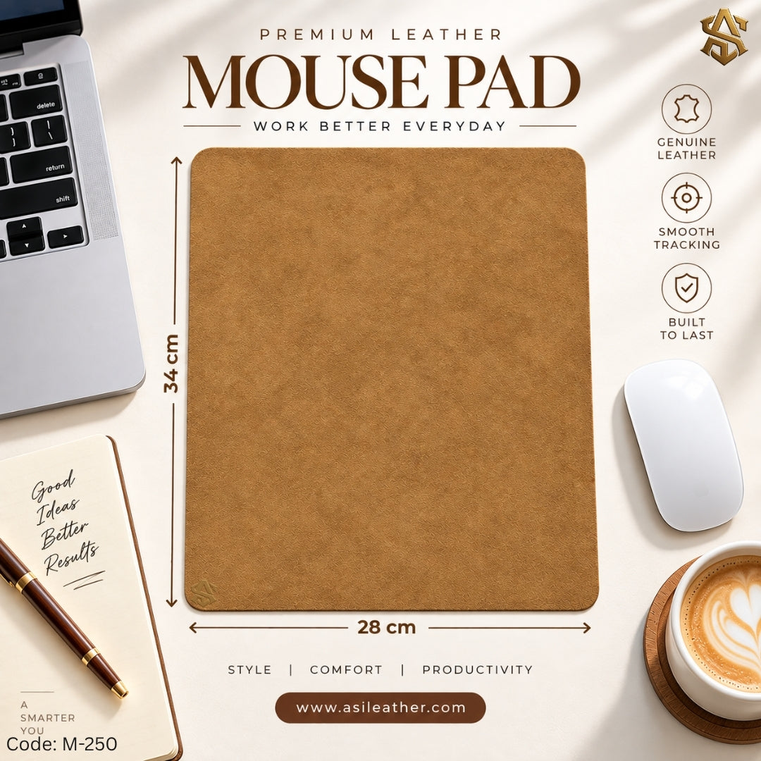 Brown Grainy Leather Mouse Pad M:250