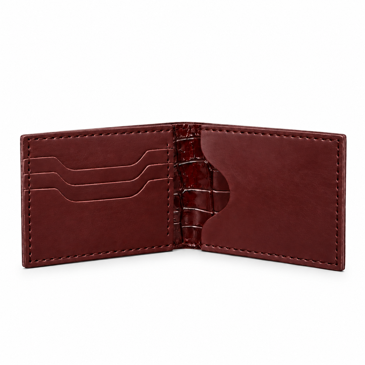 Crocodile Textured Genuine Leather Bi-Fold Wallet T:207A