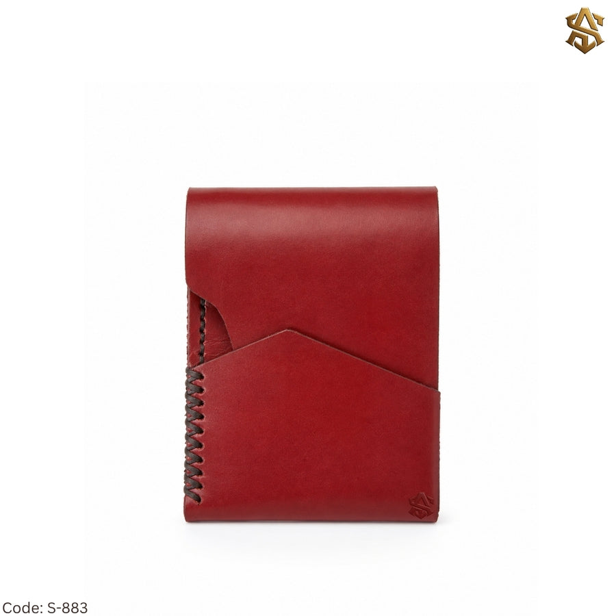Genuine Leather Smart Wallet Red S:883