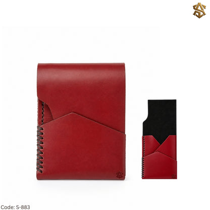 Genuine Leather Smart Wallet Red S:883