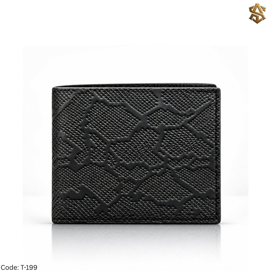 Python Textured Genuine Leather Bi-Fold Wallet T:199