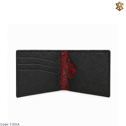 Ostrich Textured Genuine Leather Bi-Fold Wallet T:201A