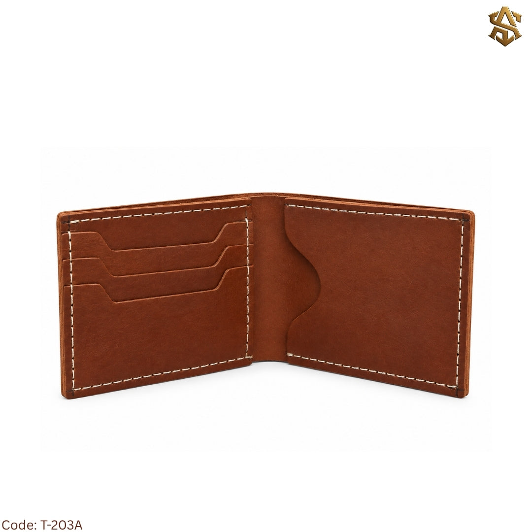 Crazy Horse Pullup Genuine Leather Bi-Fold Wallet T:203A