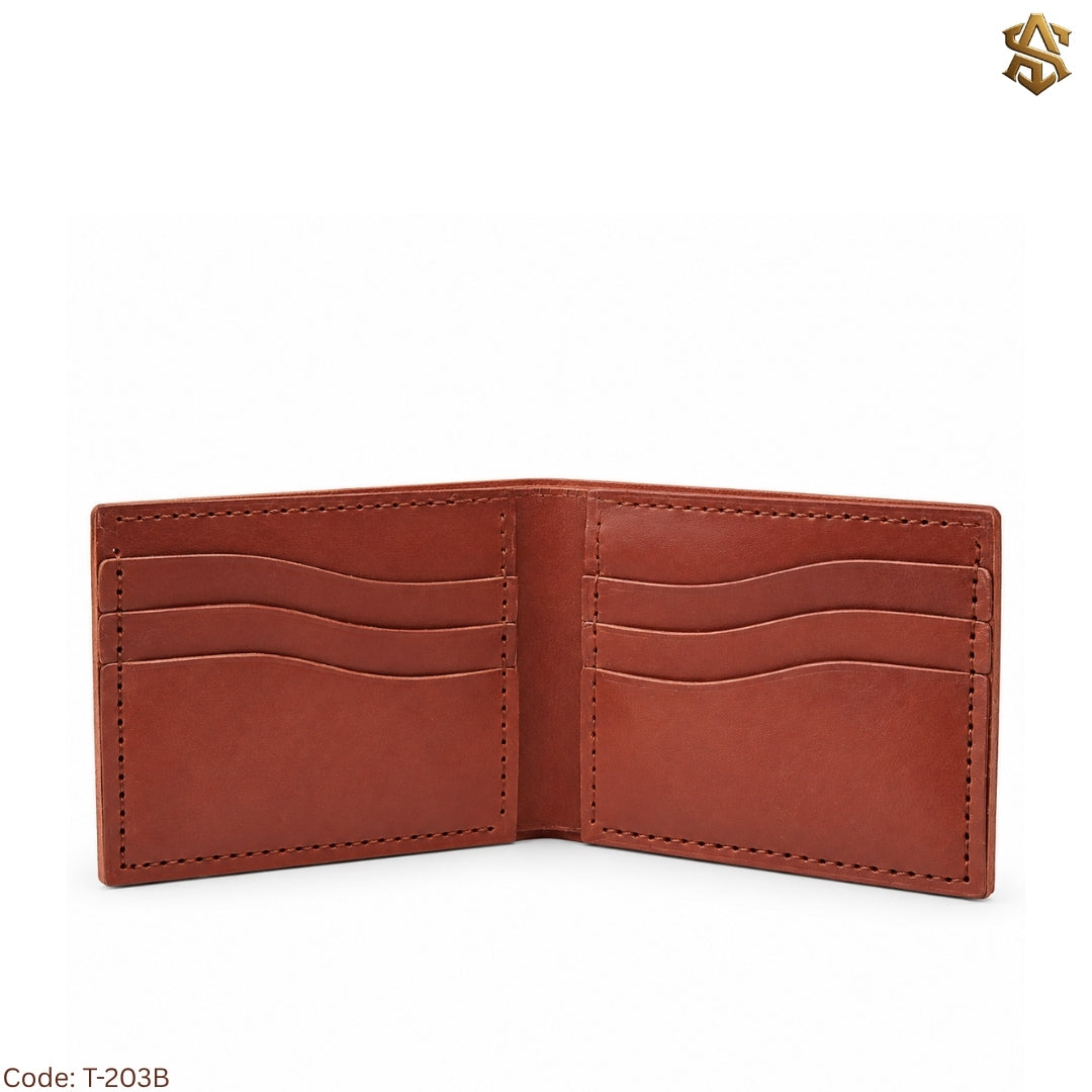 Crazy Horse Pullup Genuine Leather Bi-Fold Wallet T:203B