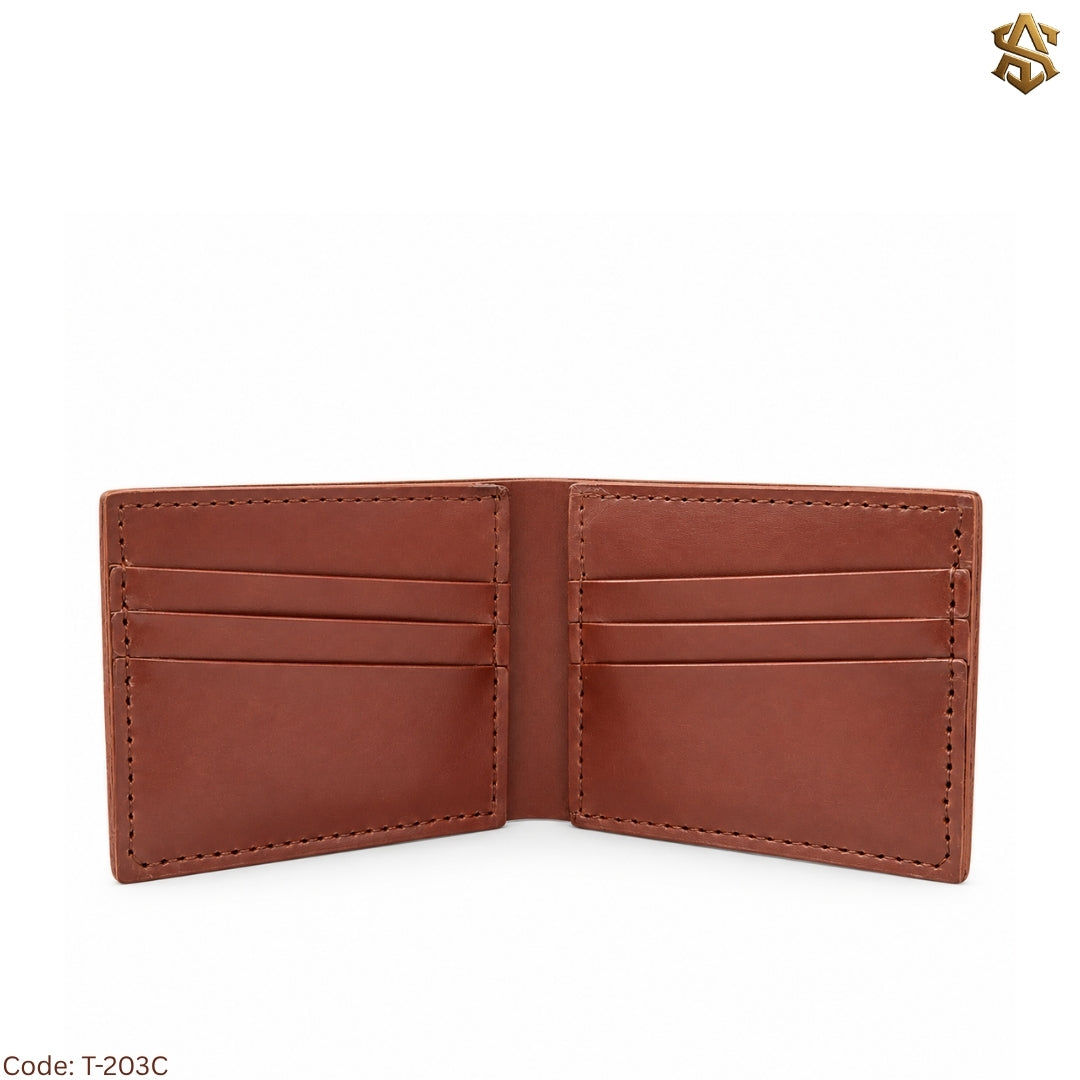 Crazy Horse Pullup Genuine Leather Bi-Fold Wallet T:203C
