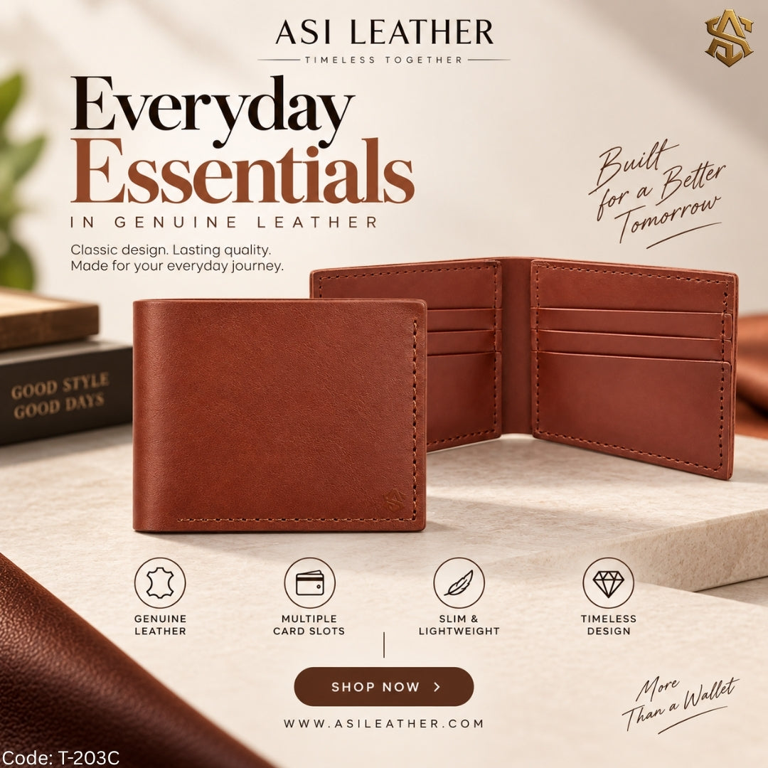 Crazy Horse Pullup Genuine Leather Bi-Fold Wallet T:203C