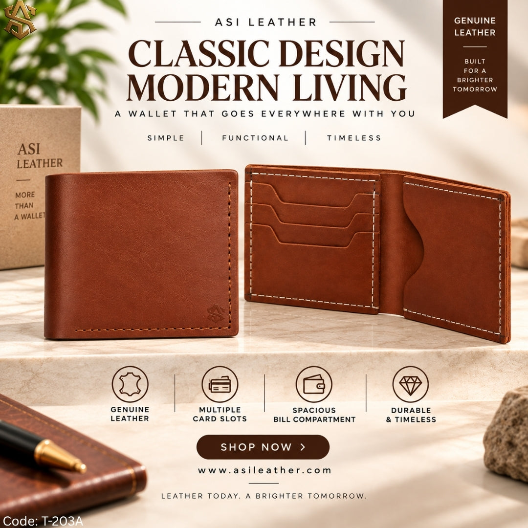 Crazy Horse Pullup Genuine Leather Bi-Fold Wallet T:203A