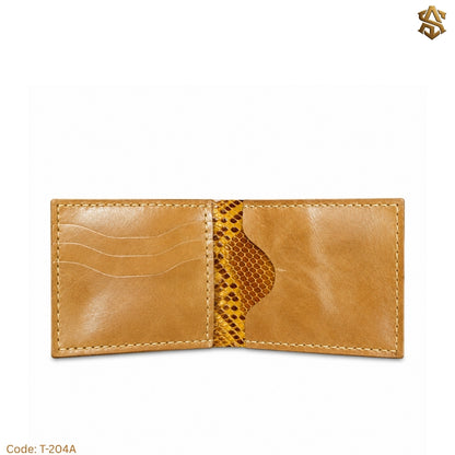 Python Textured Genuine Leather Bi-Fold Wallet T:204A