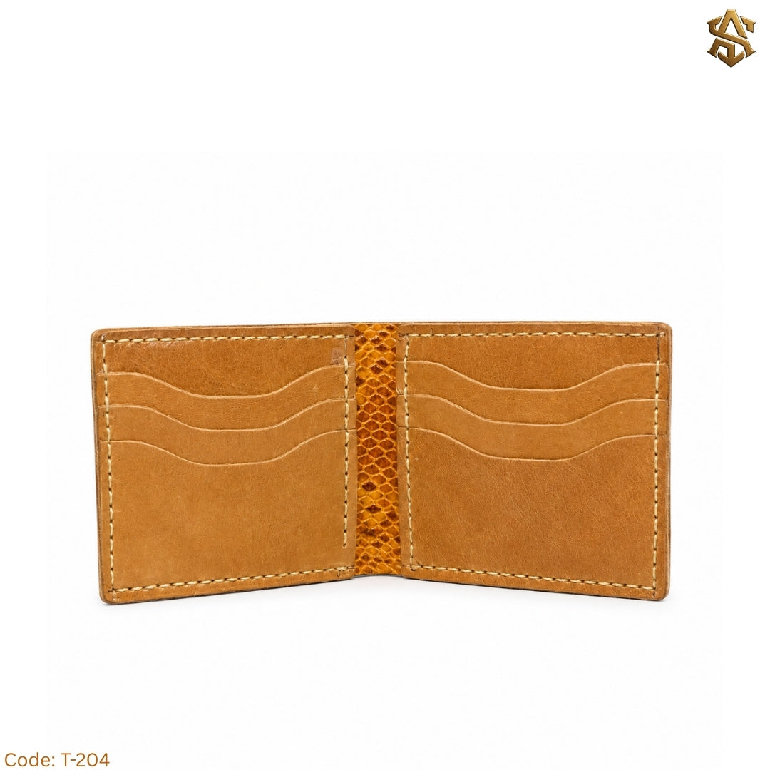 Python Textured Genuine Leather Bi-Fold Wallet T:204