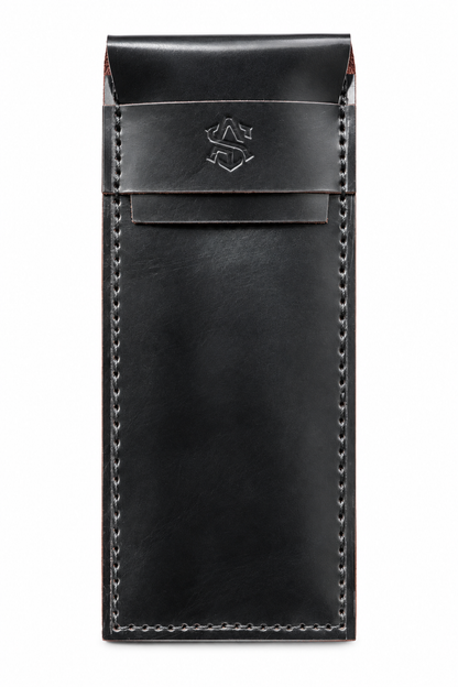 Handcrafted Glasses Cover Genuine Leather Black G:800