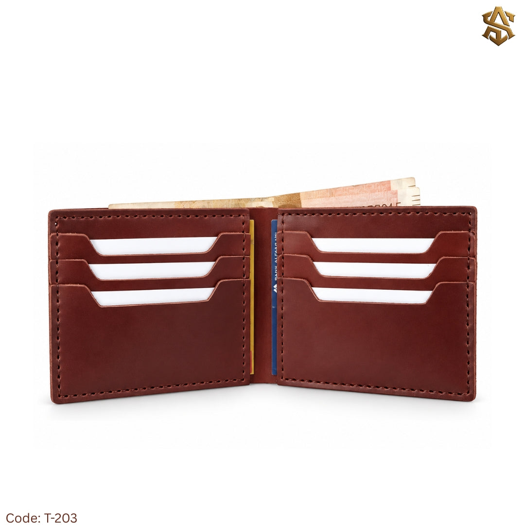 Crazy Horse Pullup Genuine Leather Bi-Fold Wallet T:203