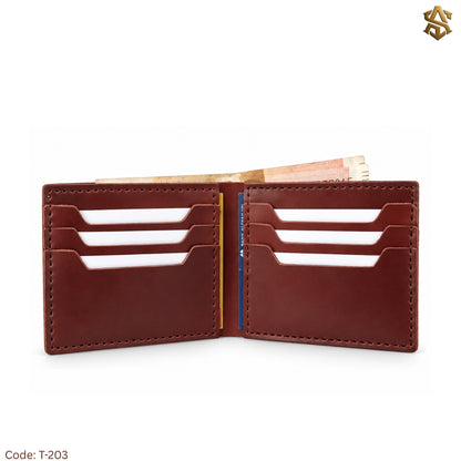 Crazy Horse Pullup Genuine Leather Bi-Fold Wallet T:203