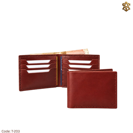 Crazy Horse Pullup Genuine Leather Bi-Fold Wallet T:203